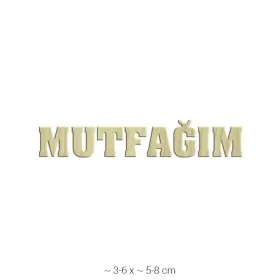 KD037 Dekoratif "Mutfağım" Yazılı Ham Ahşap Boyanabilir Obje